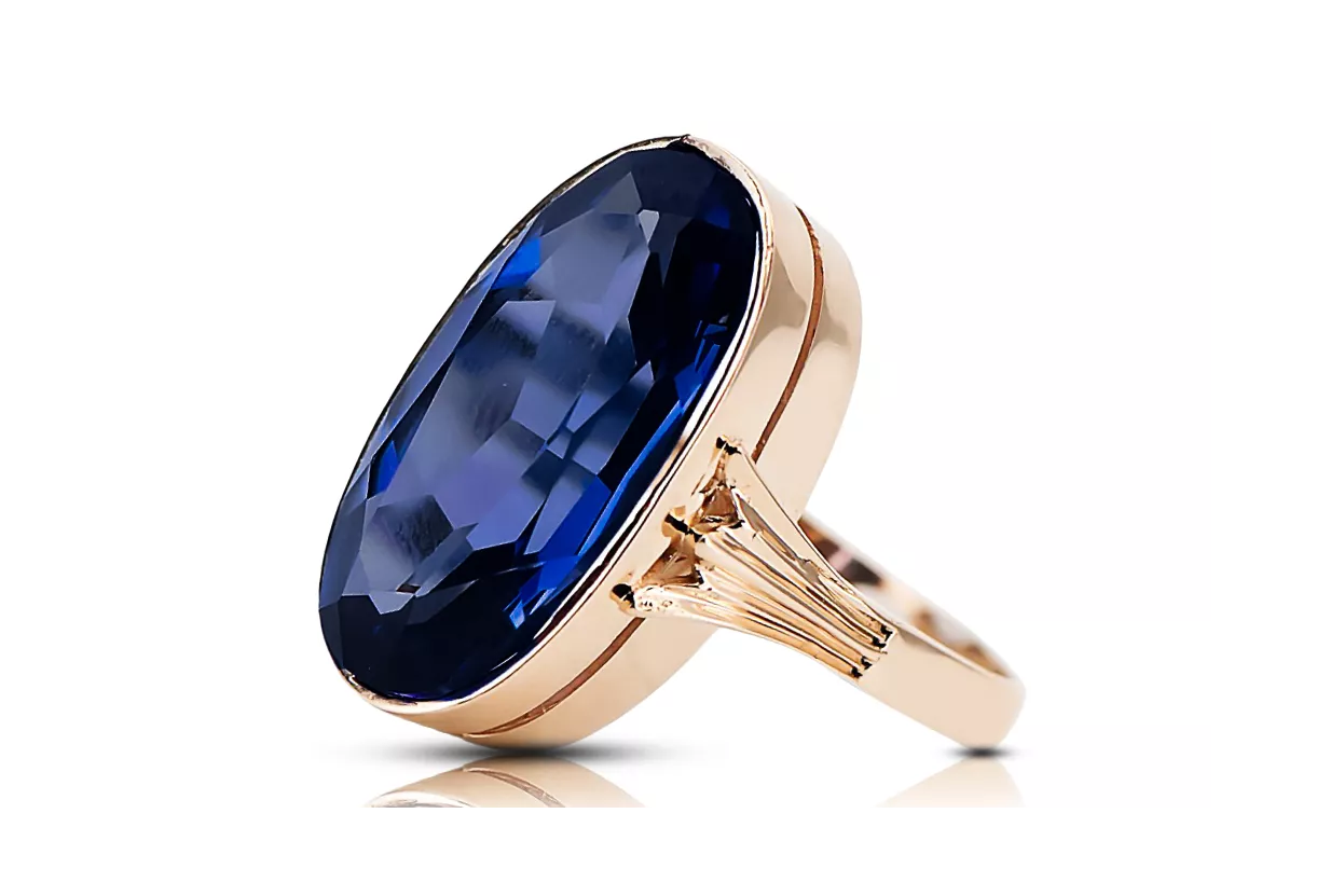 Saphir Or rose 14 carats vintage d'origine Anneau Bijoux vintage vrc113r